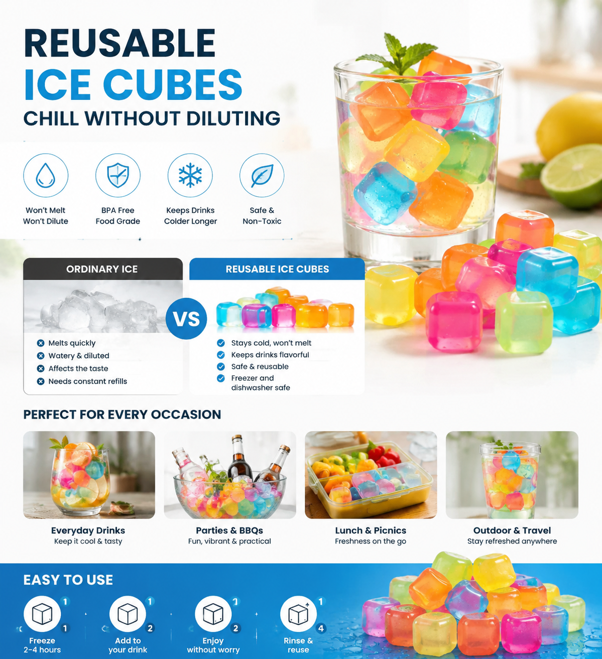 The Reusable Ice Cube Upgrade Your Drinks Need 🧊(24pics)