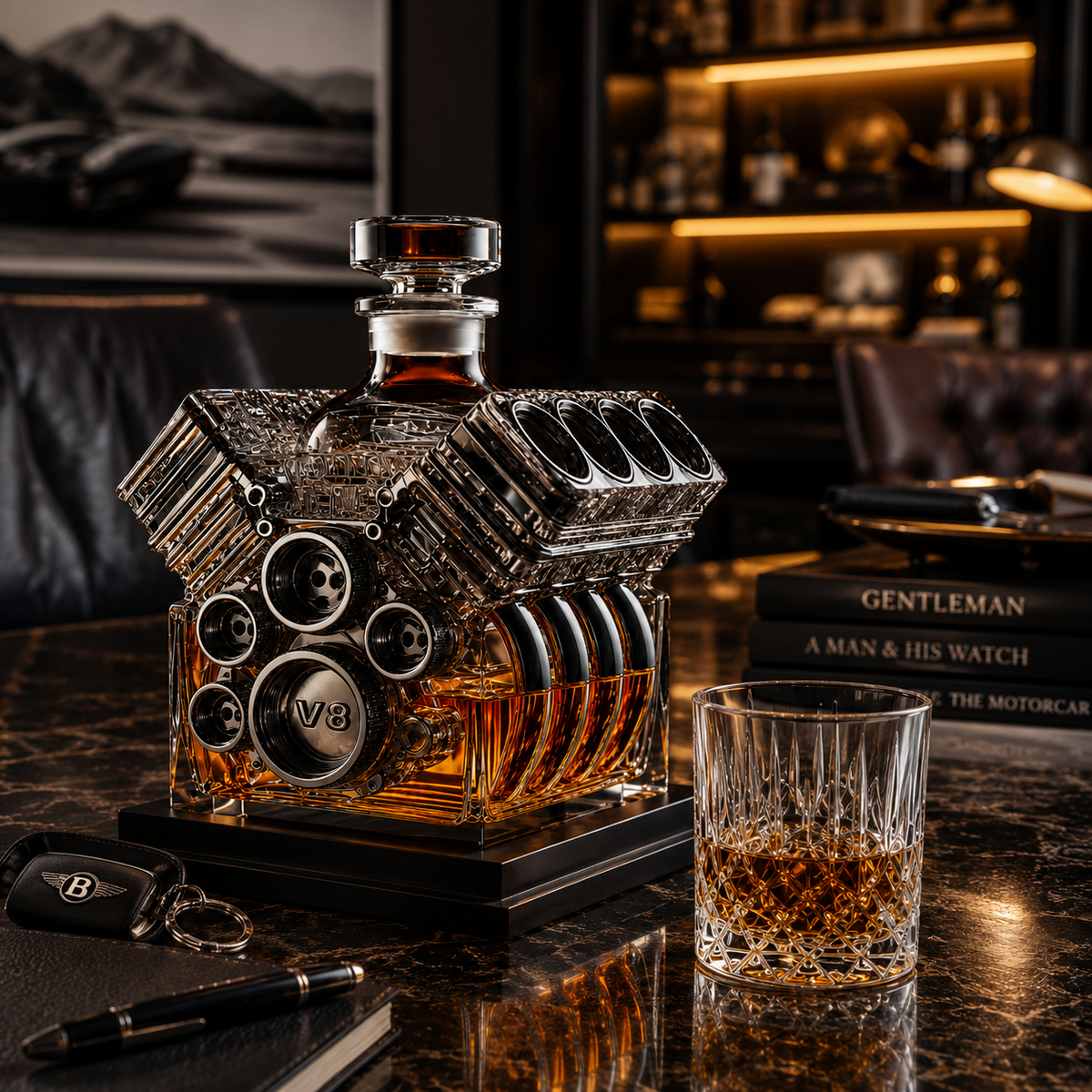 π₯ V8 Engine Whiskey Decanter