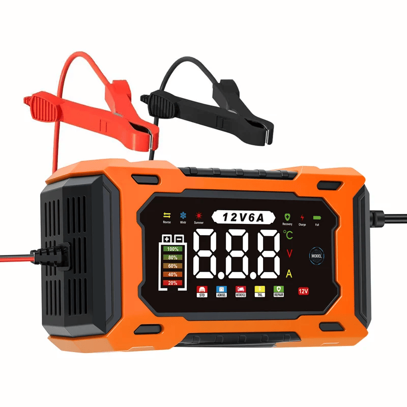 ⏳Time-Limited Special⏰12V 6A Smart Car Battery Charger – Pulse Repair Technology, Auto Maintain & Desulfation