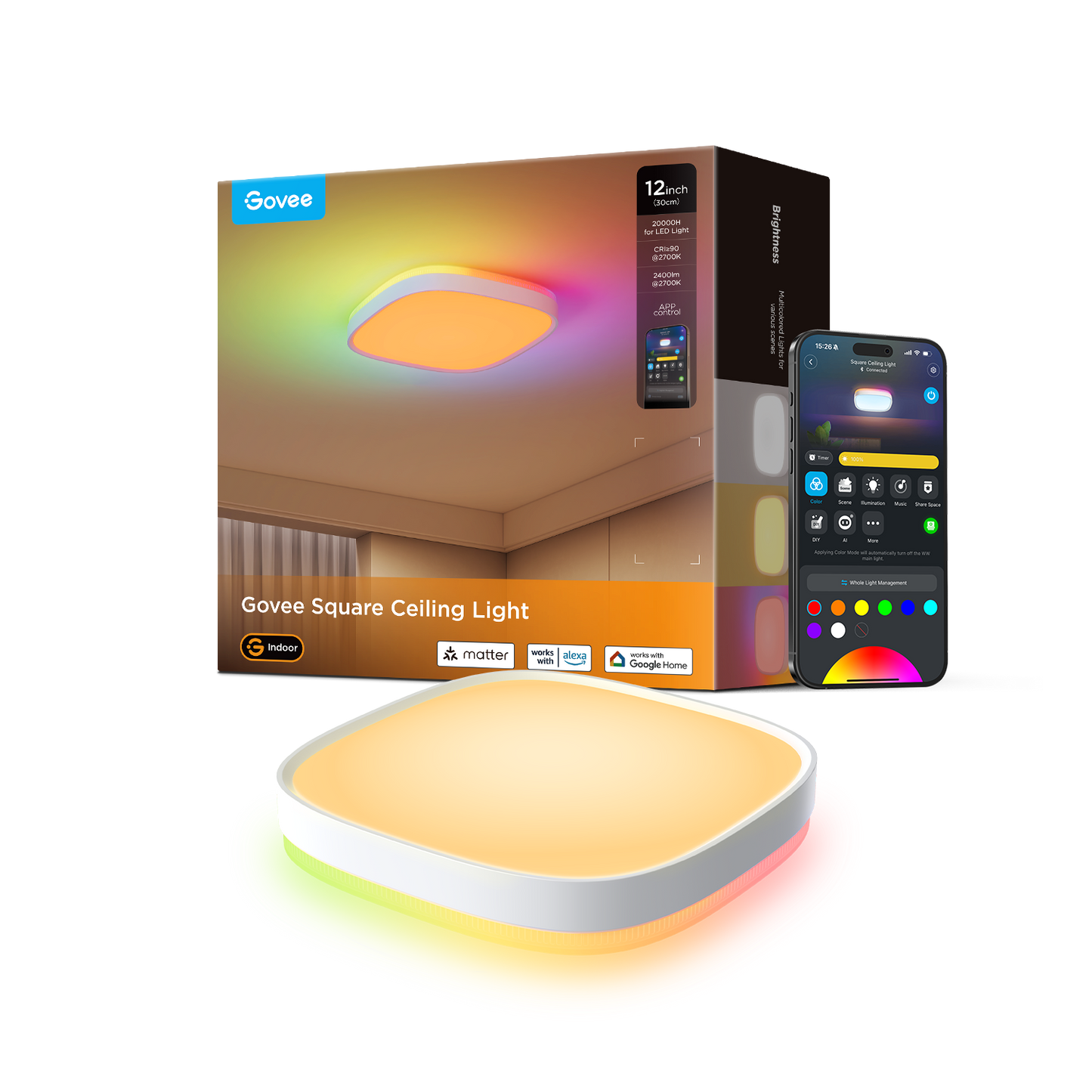 【Business Only】Govee 12-Inch RGBWW + RGBIC Smart Ceiling Light