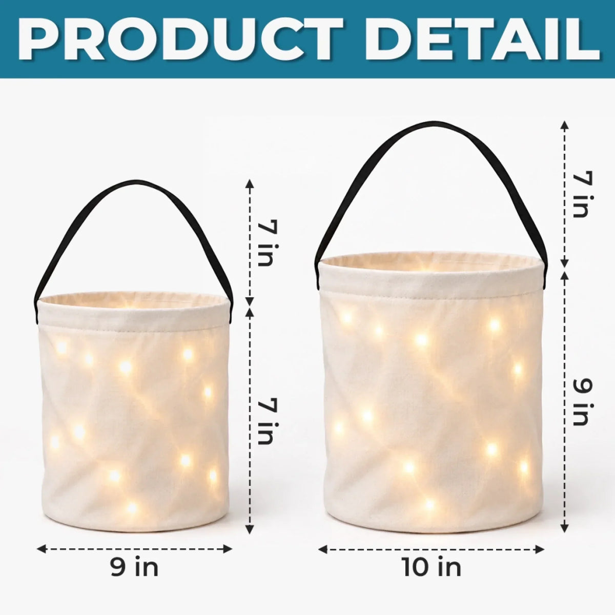 Custom LED Light Bucket Bag - Personalized Christmas Birthday Gifts For Kids - Jingle All The Way