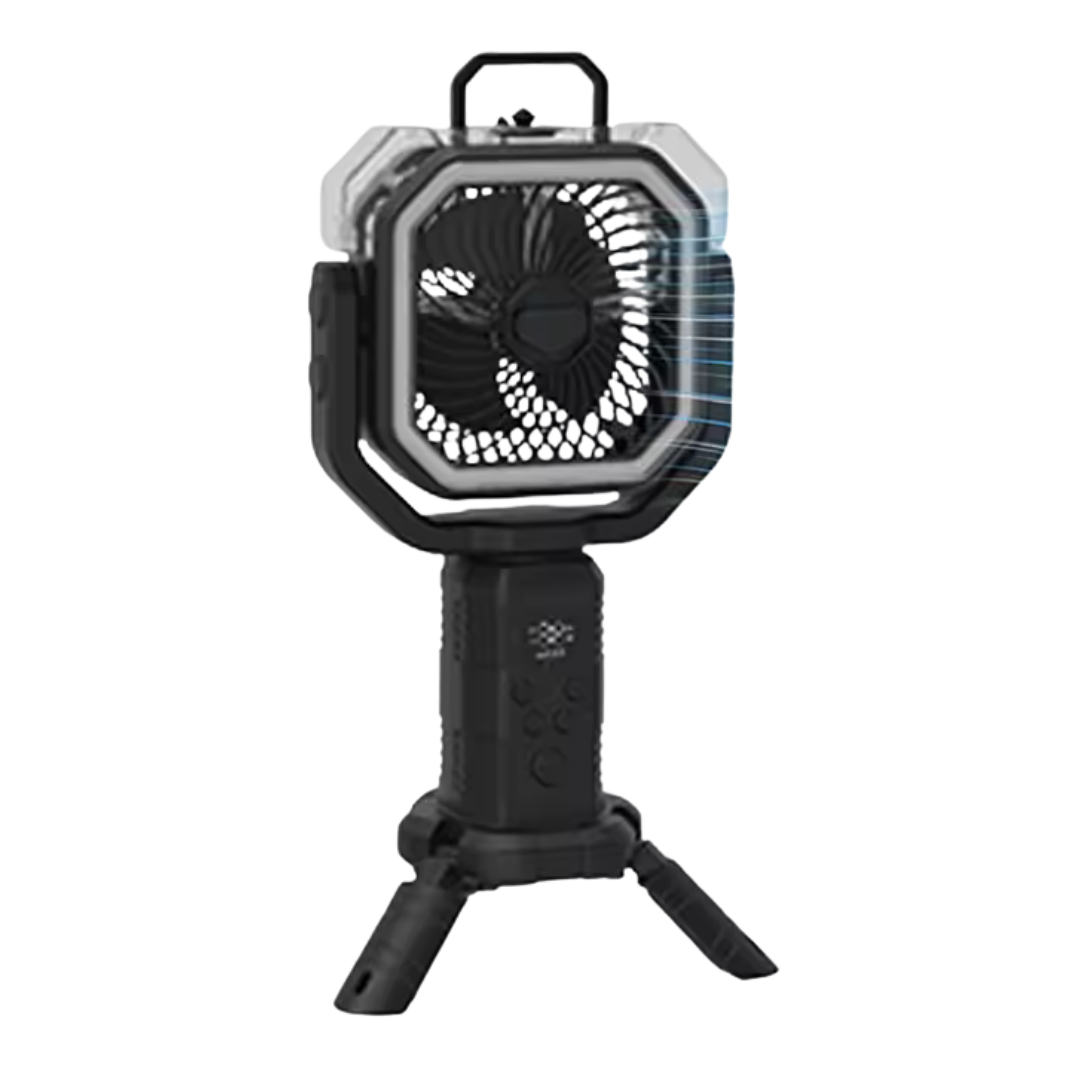❄️ CampMist 4-in-1 Portable Cooling Mist Fan – 20,000mAh Battery, LED Light & Power Bank