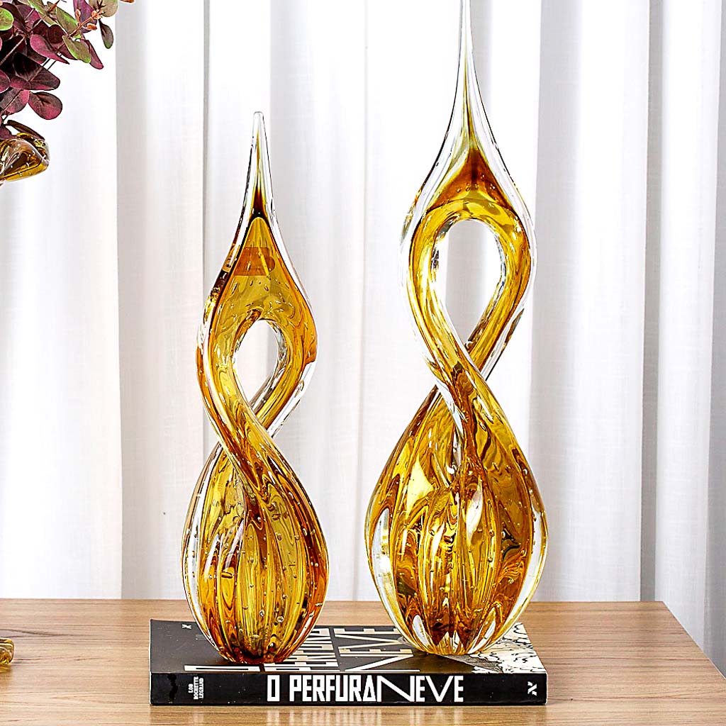 Eight Murano Crystal Sculpture – Amber