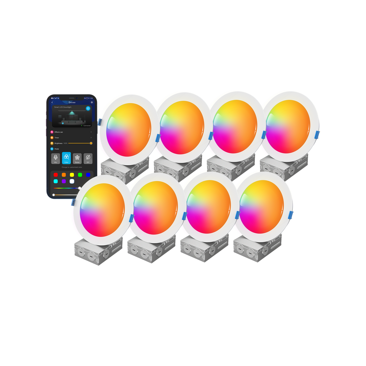 Govee 6-Inch Smart RGBWW Recessed Lights