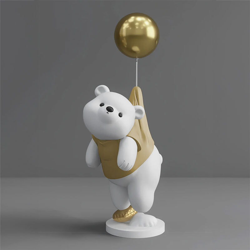 Teddy Bear Balloon Beige Decorative Sculpture