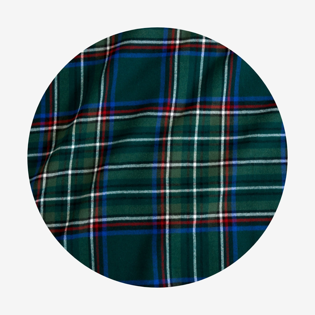 Green Tartan Plaid Kids Flannelette Poshmas Hat