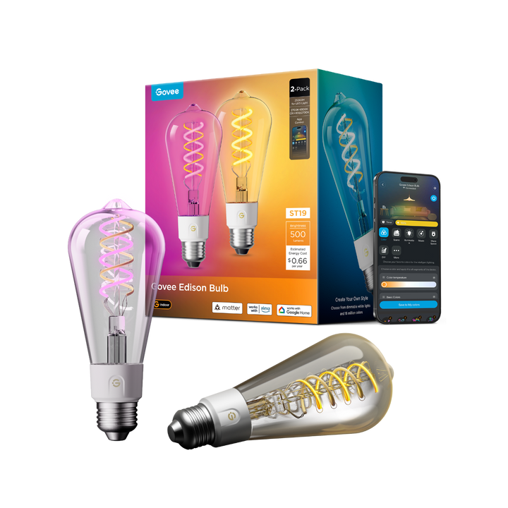 Govee ST19 Smart Edison Light Bulb E26 500lm