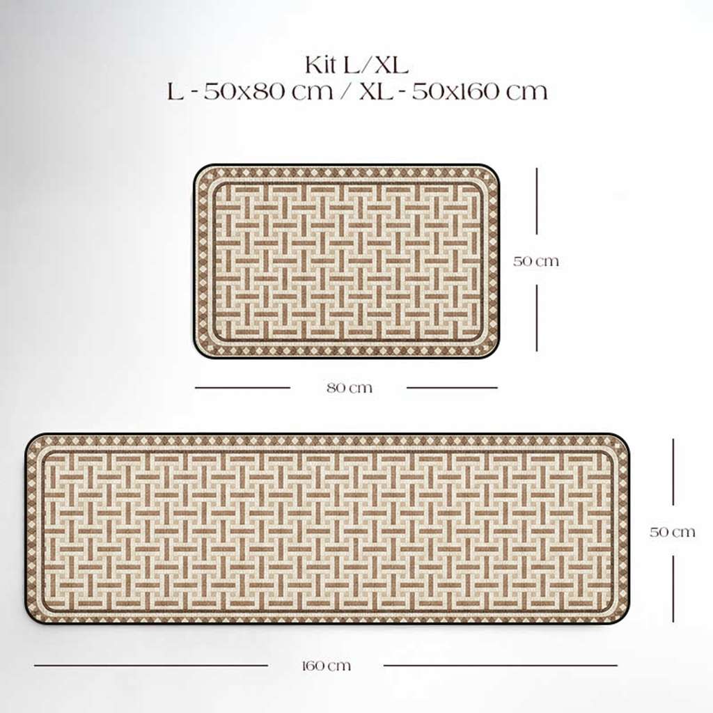 Braga Tile Kitchen Rug Set – 2 Pieces