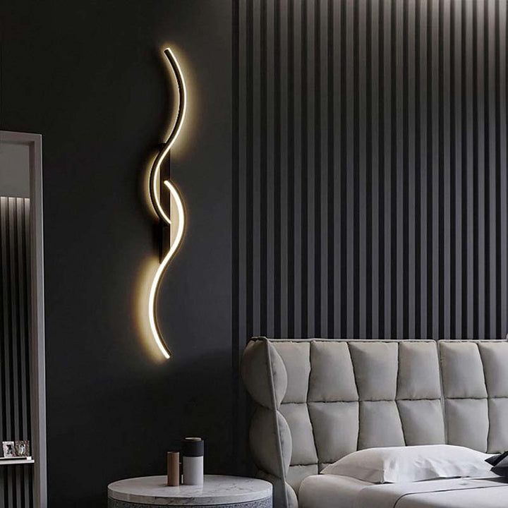 Double S Black Wall Sconce
