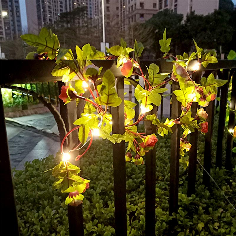 Pink & White Flowers LED String Lights