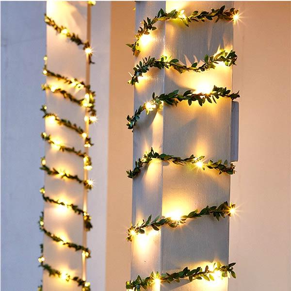 Green Leaf Vine LED String Lights