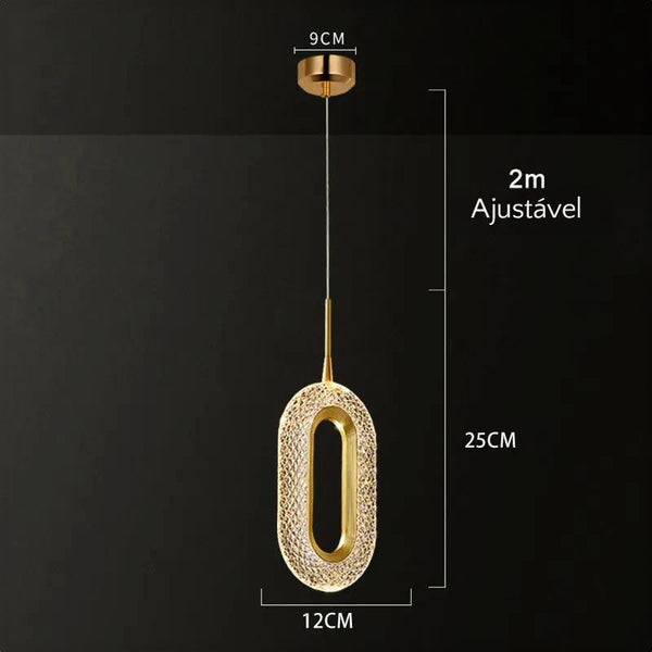 Crystal Elipse Pendant Light