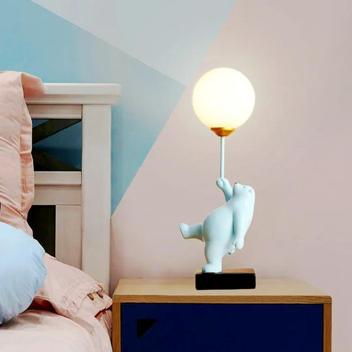 Teddy Bear Moon Blue Table Lamp