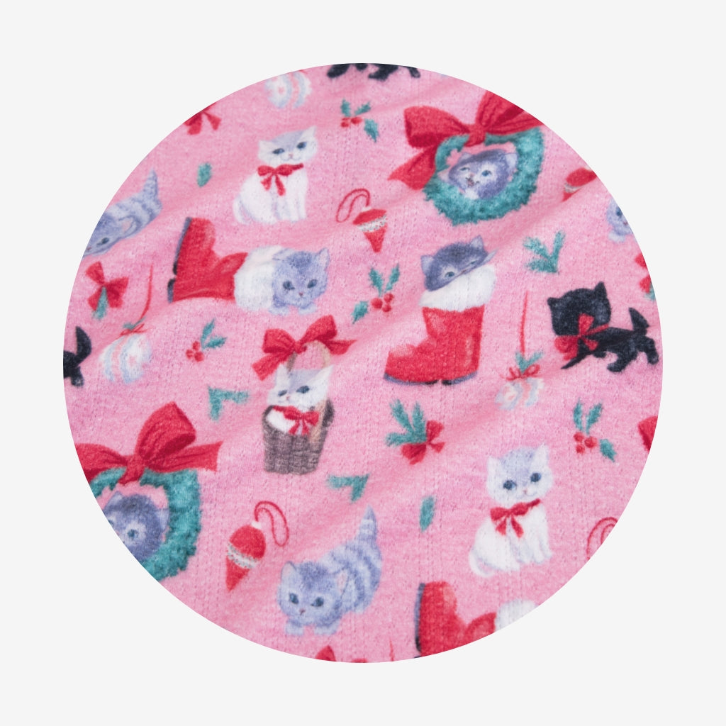 Meowy Christmas Women's Brushed Pointelle Pajama Set