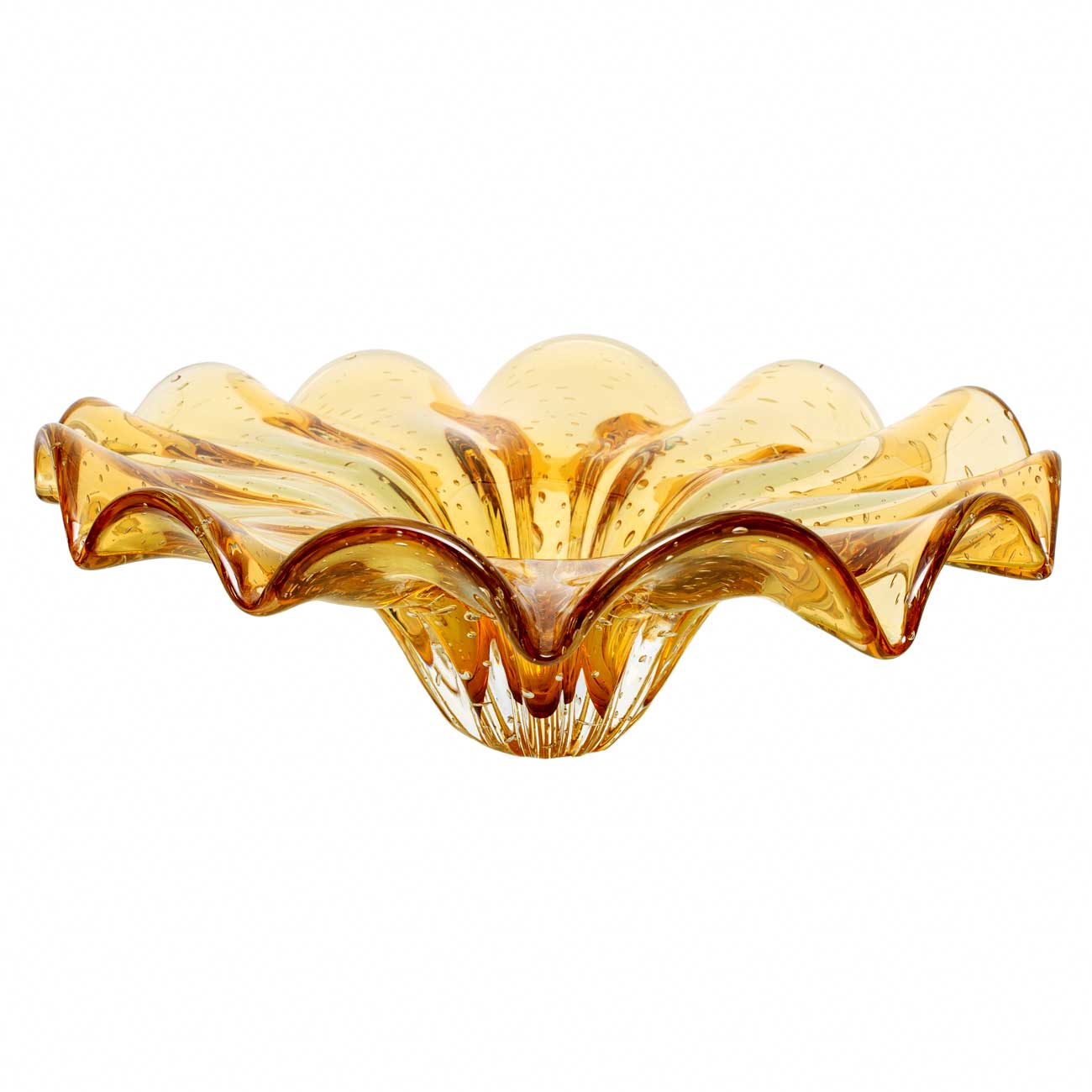 Yara Murano Glass Centerpiece – Amber — Murano Glass Decor