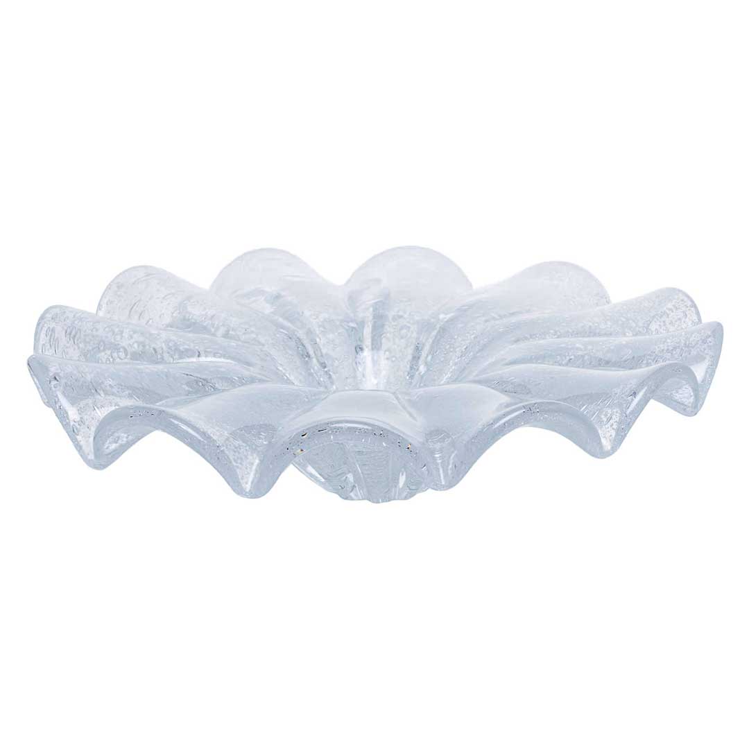 Yara Murano Glass Centerpiece – Clear Ice — Murano Glass Decor