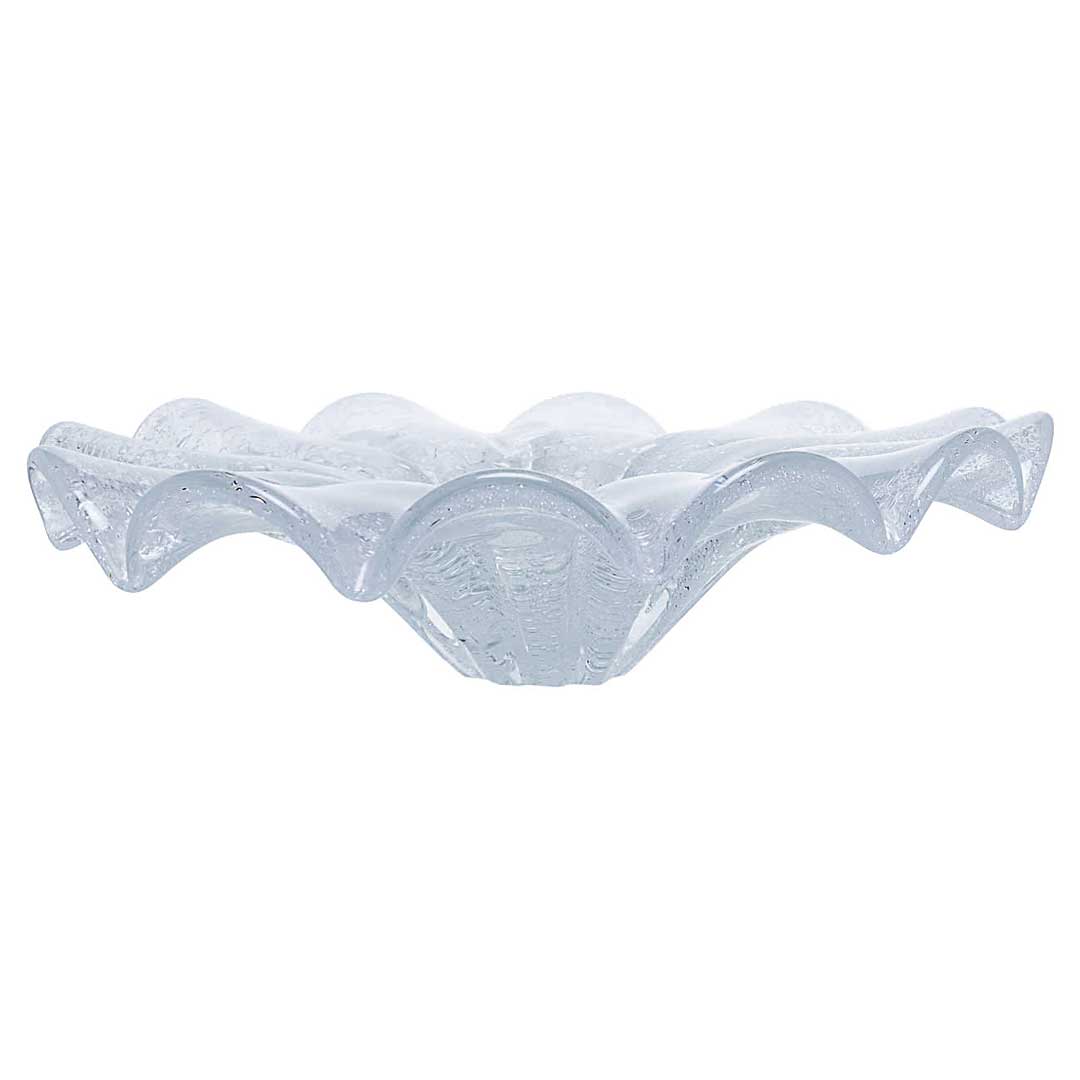 Yara Murano Glass Centerpiece – Clear Ice