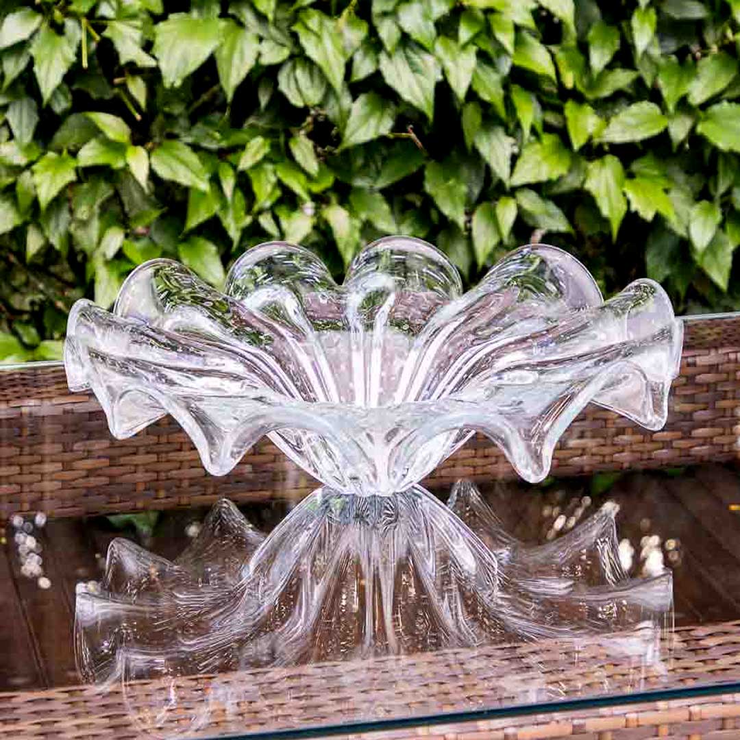 Yara Murano Glass Centerpiece – Clear — Murano Glass Decor (view 2)
