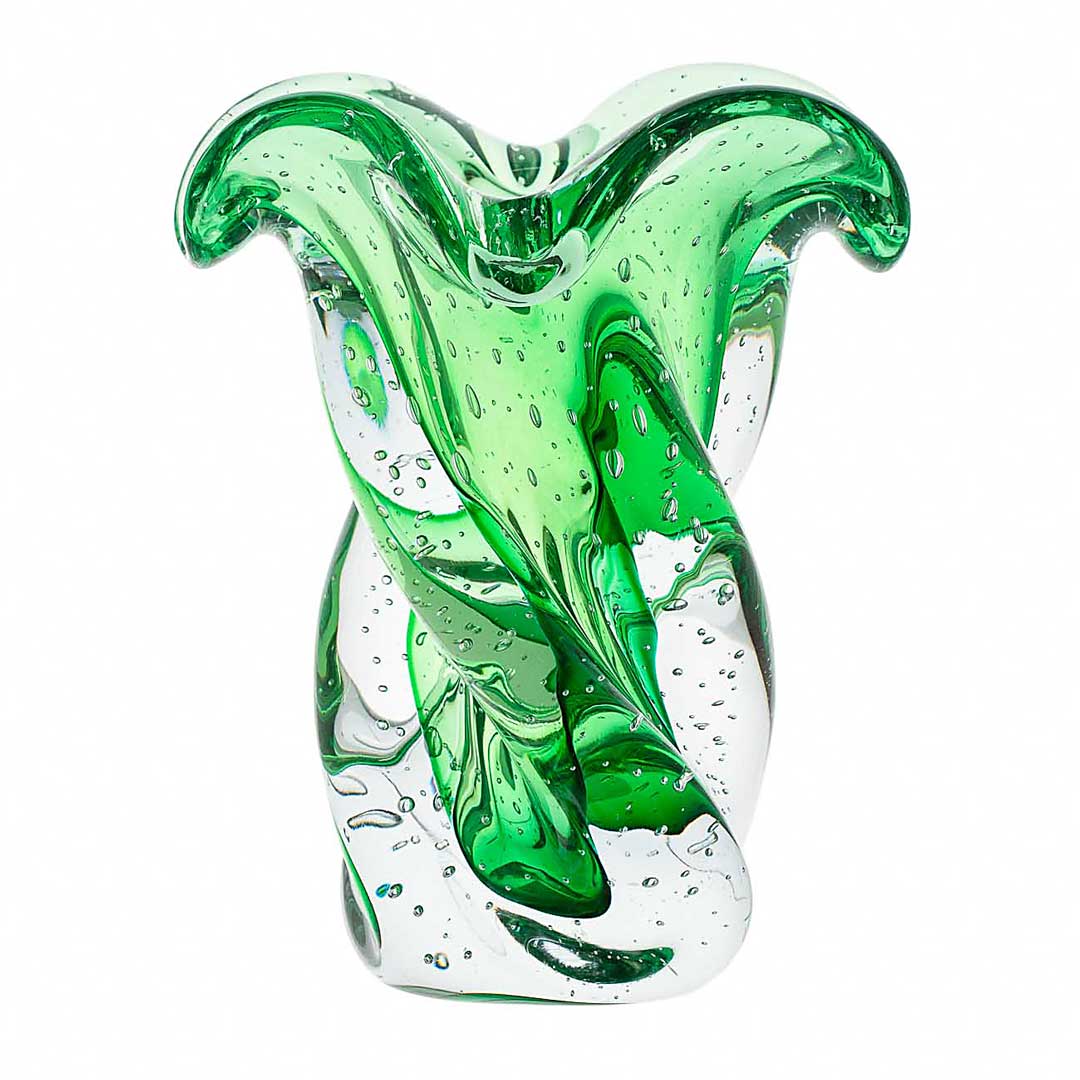 Argus Murano Glass Vase – Green Esmeralda