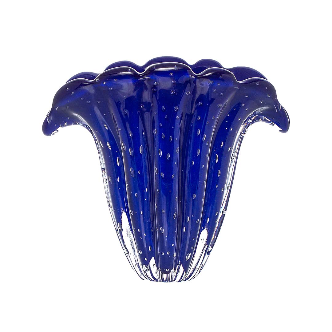 Firenze Murano Glass Vase – Blue Escuro — Murano Glass Decor