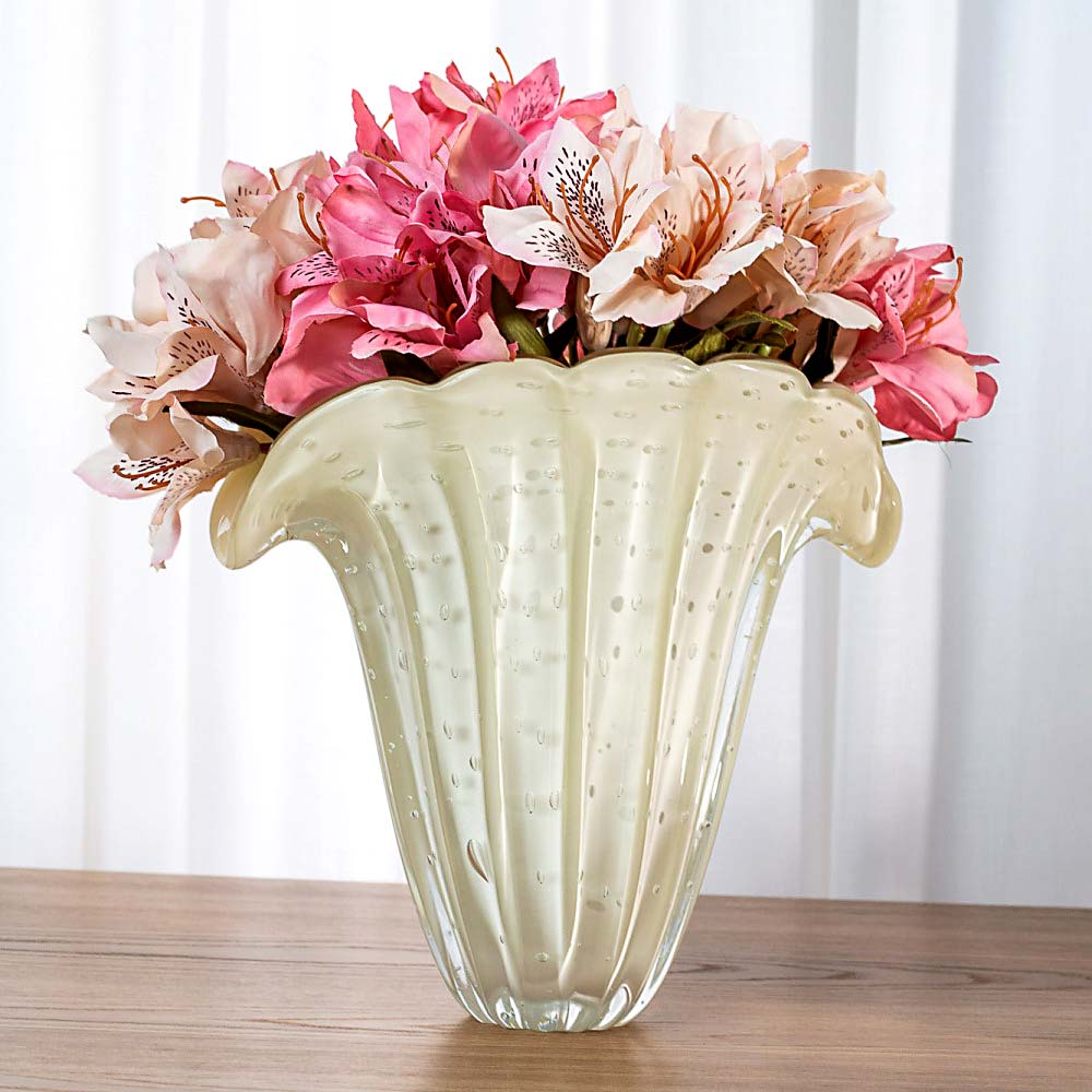 Firenze Murano Glass Vase – Ivory