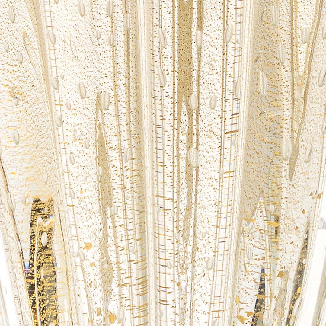 Firenze Murano Glass Vase – Clear with Ouro 24K