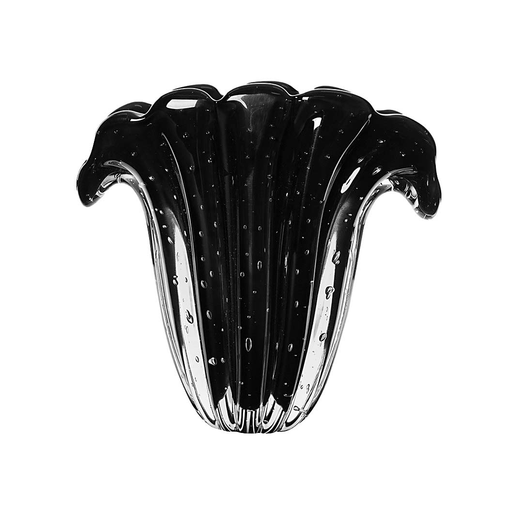 Firenze Murano Glass Vase – Black