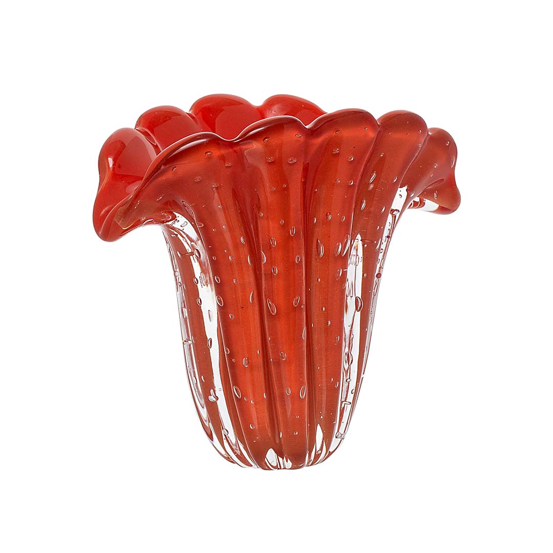 Firenze Murano Glass Vase – Terracotta — Murano Glass Decor (view 2)