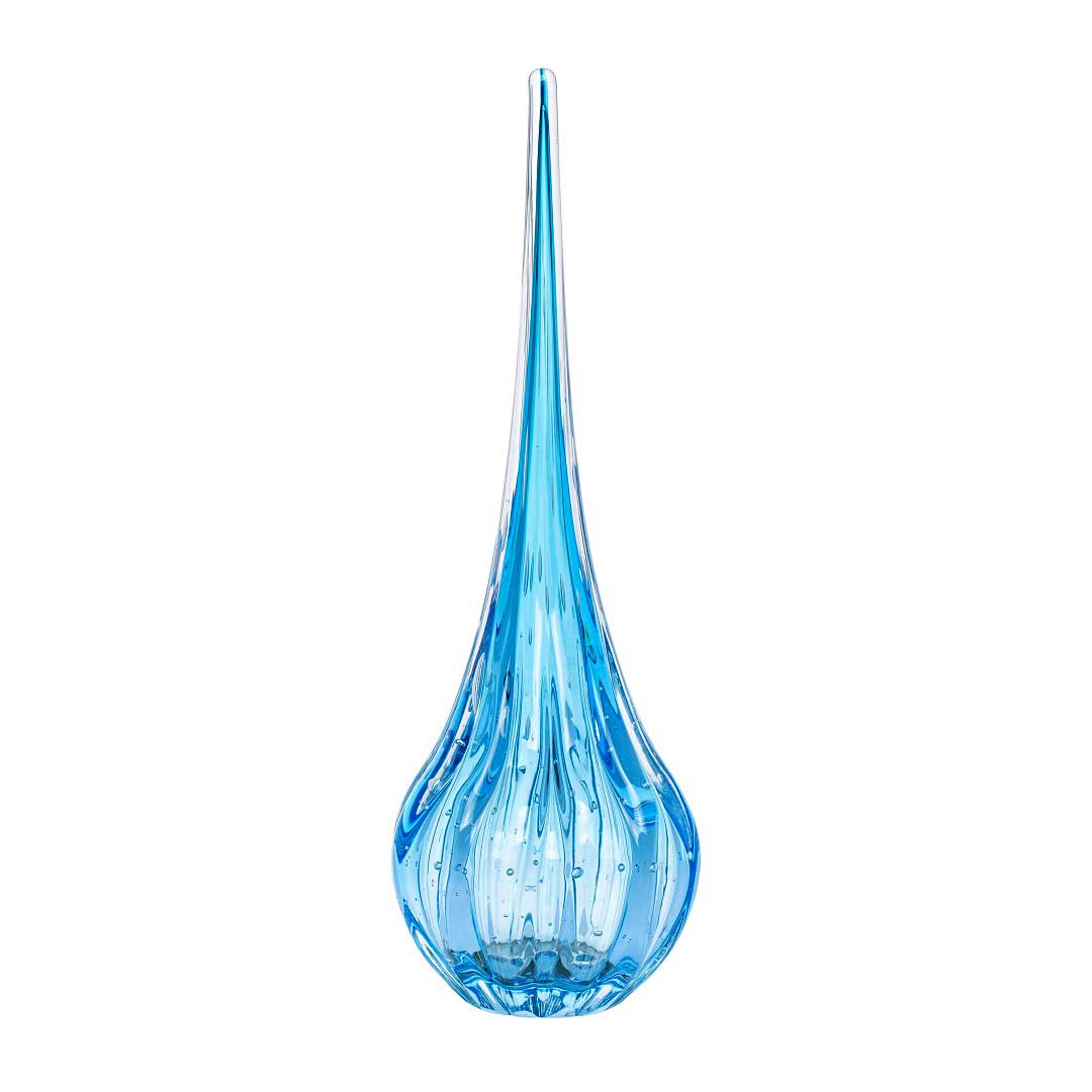 Lighthouse Murano Crystal Drop – Aquamarine — Murano Glass Decor