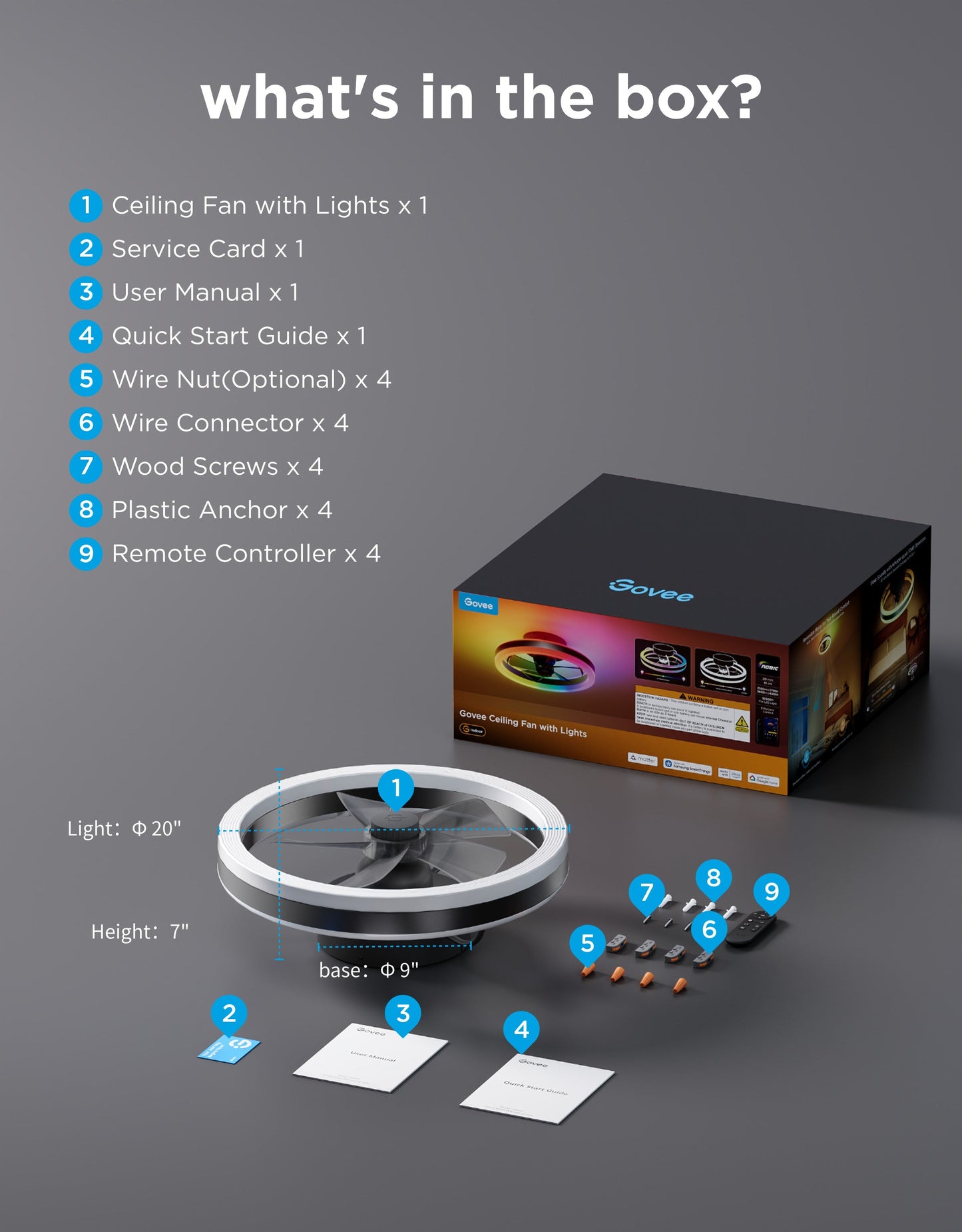 Govee 20-Inch Ceiling Fan With Lights