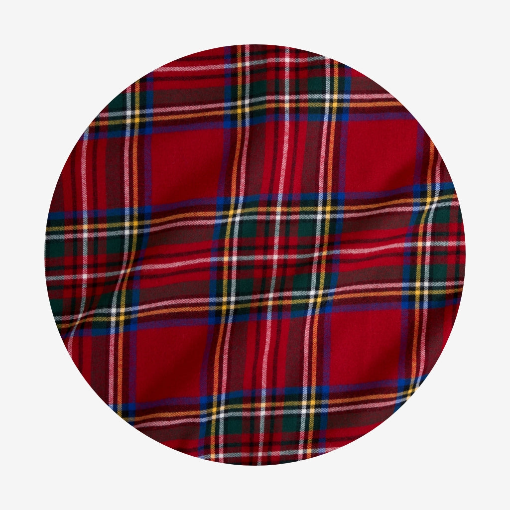 Red Tartan Plaid Women's Flannelette Pajama Set