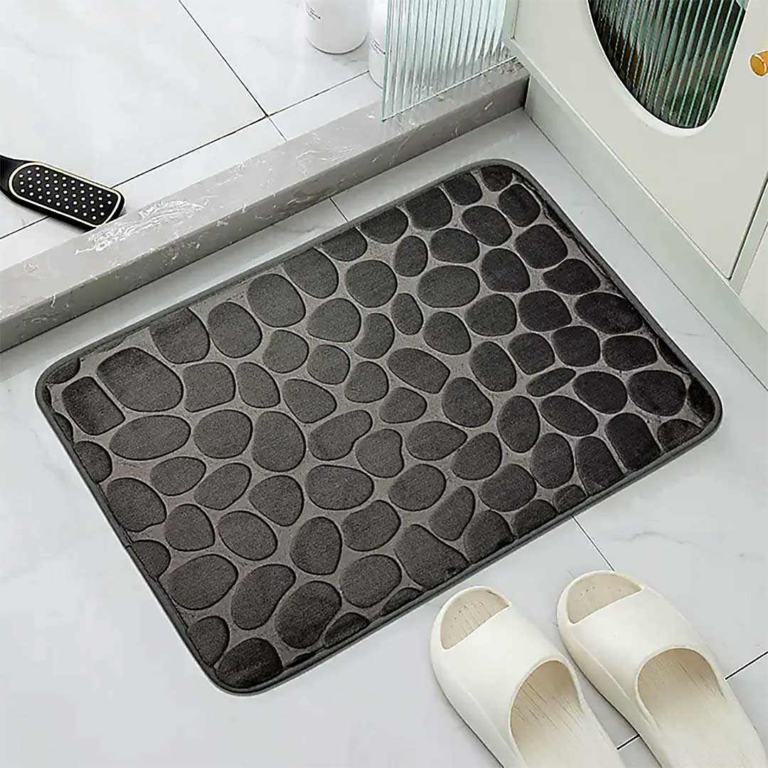 Pebble Gray Non-Slip Bath Mat — Bath Mat (view 2)