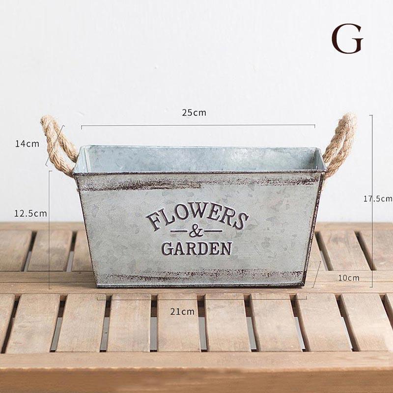 Retro Metal Cachepot Planter — Decorative Vase (view 2)