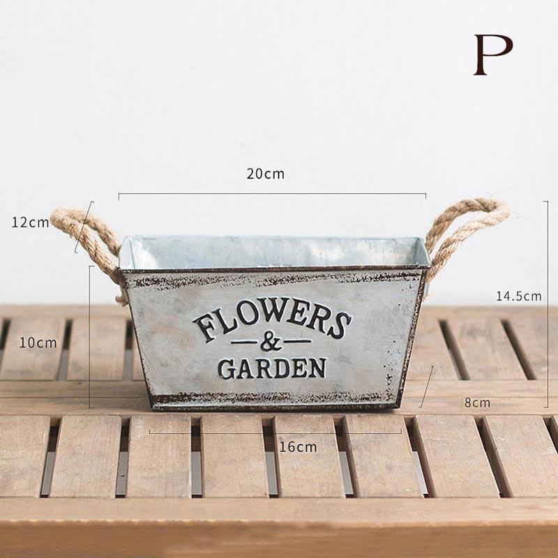 Retro Metal Cachepot Planter