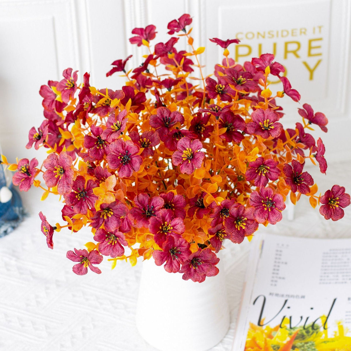 Fall Artificial Flower Halloween 12pcs, UV Resistant Colorful Fake Flower🍂