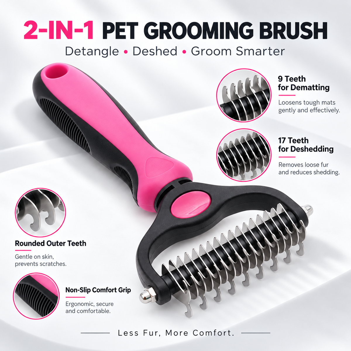 ๐2-in-1 Deshedding & Dematting Pet Brush