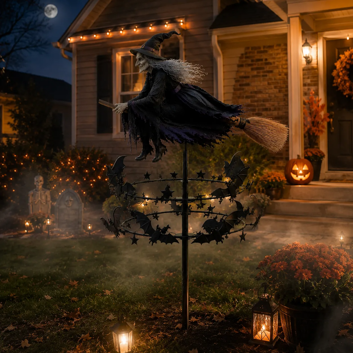 🔥50% Off Last Day -Halloween Early Bird Special🧙♀️ The Enchanted Witch Garden Wind Spinner