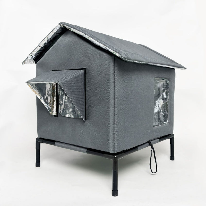 🐱 LIMITED-TIME 50% OFF! All-Weather Elevated Outdoor Cat House – Waterproof, Thermal Lining, Foldable✨