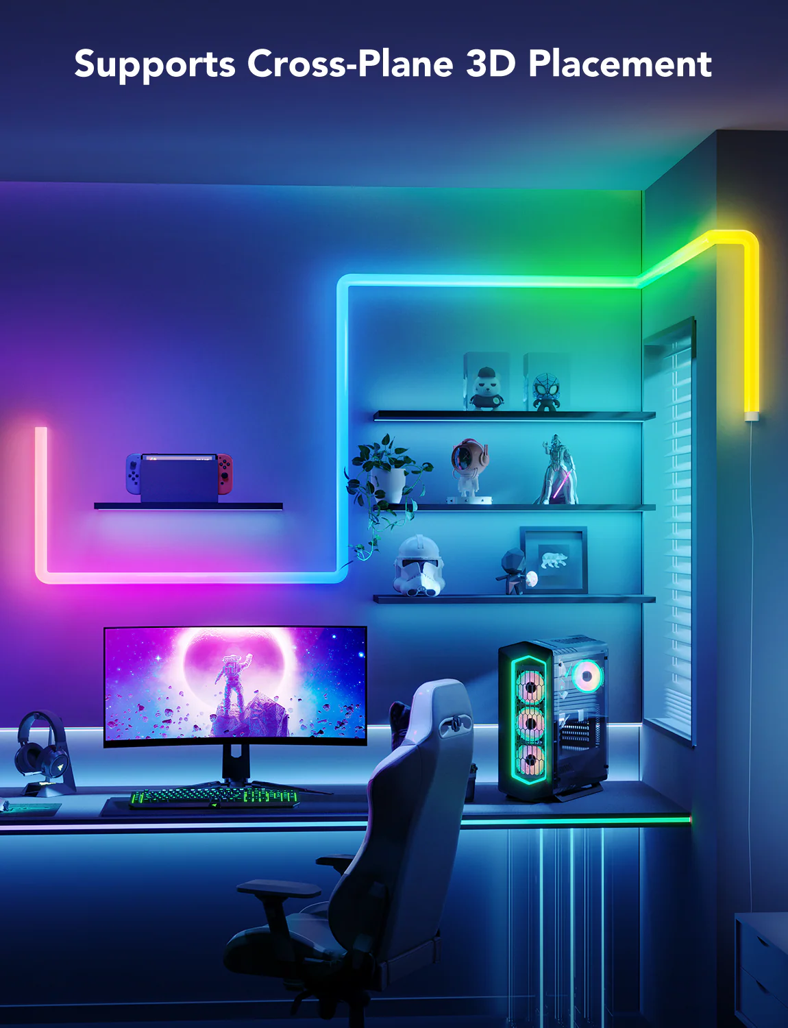 Refurbished Govee Glide RGBIC 3D Wall Light