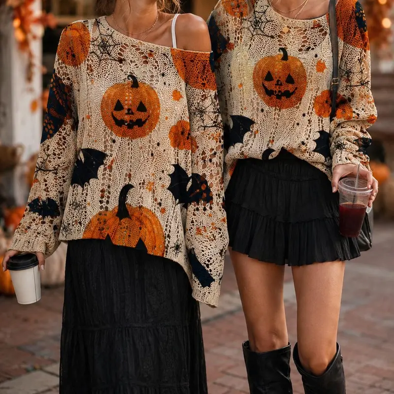 Women's Halloween Knit Sweater Top