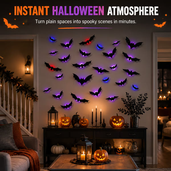 3D LED Bat Stickers — Turn Your Walls Into a Haunted Masterpiece 👻