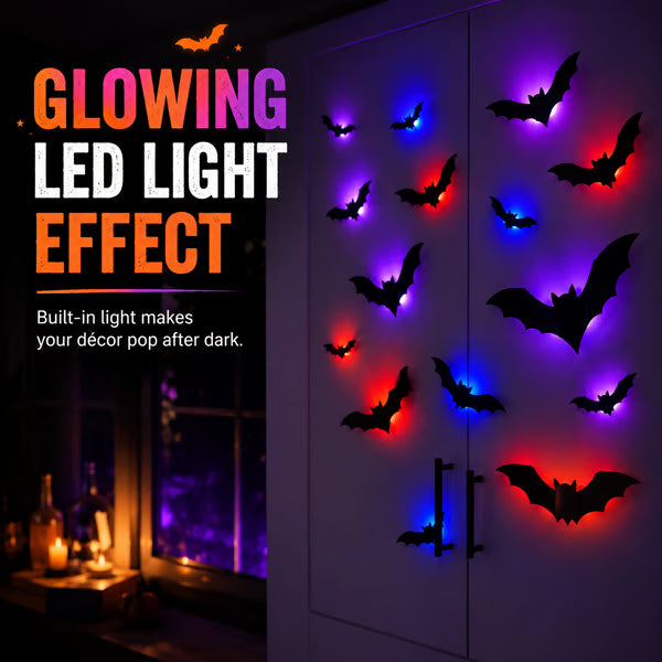 3D LED Bat Stickers — Turn Your Walls Into a Haunted Masterpiece 👻