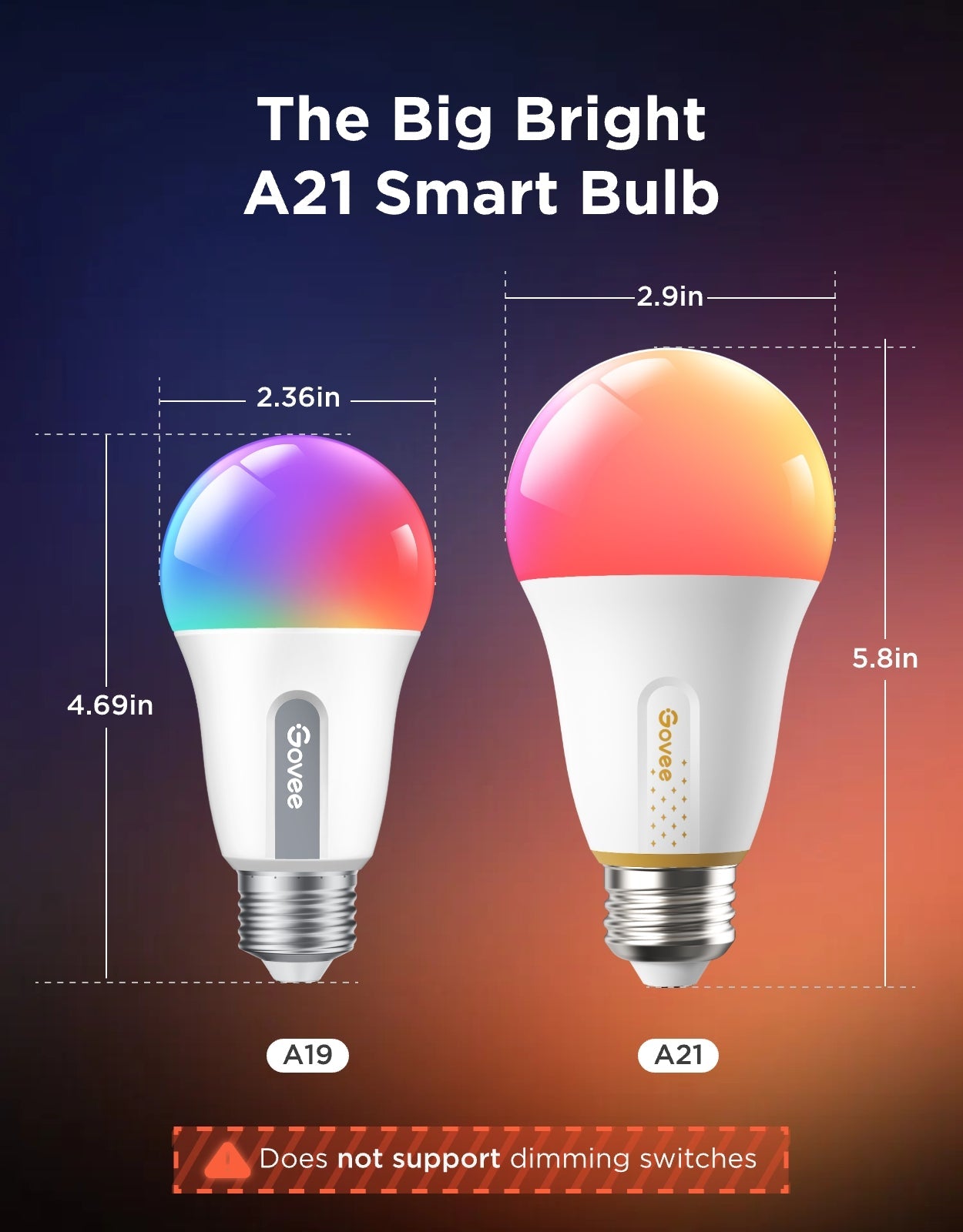 Govee A21 Smart LED Light Bulb E26 1600lm