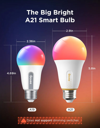 Govee A21 Smart LED Light Bulb E26 1600lm