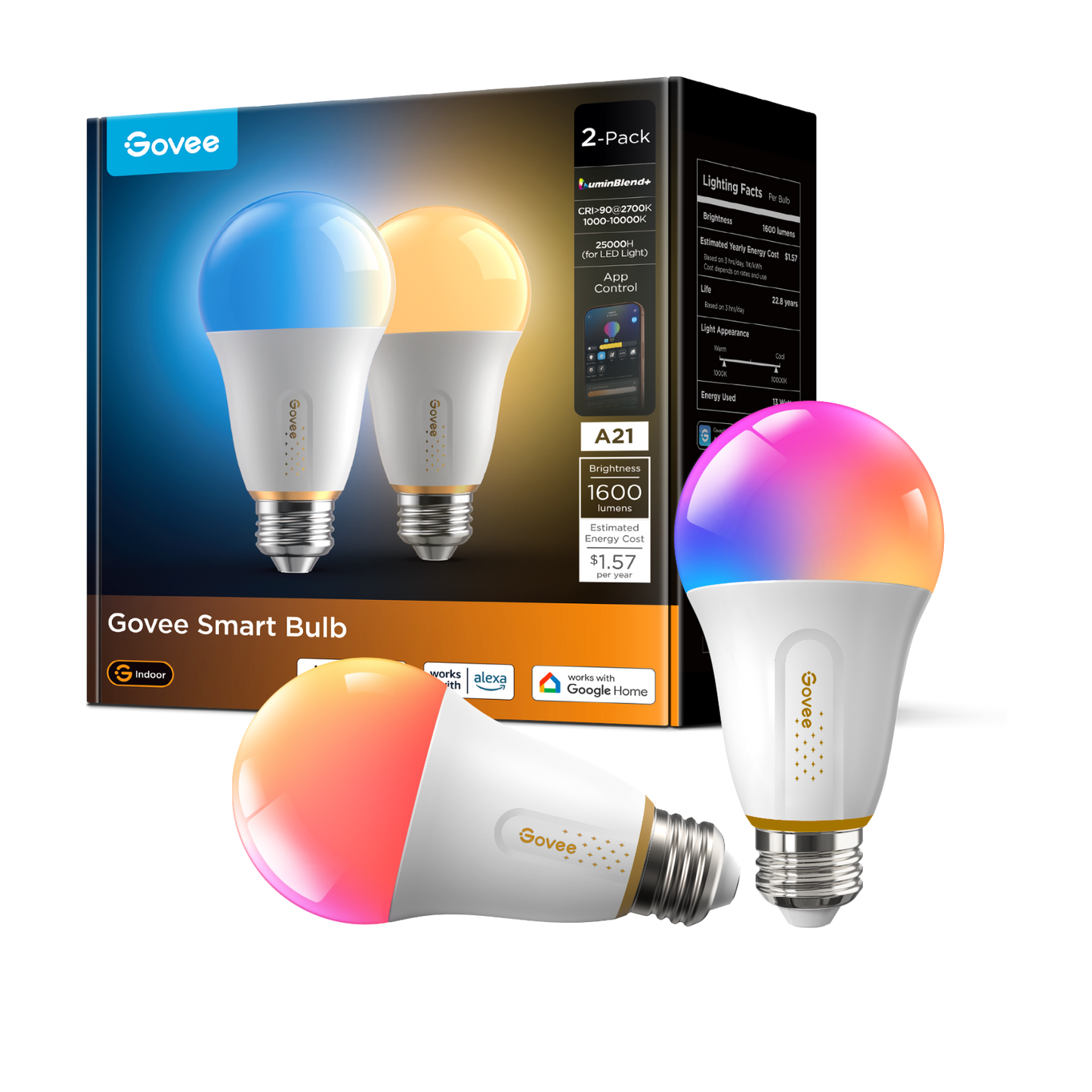 【Business Only】Govee A21 Smart LED Light Bulb E26 1600lm