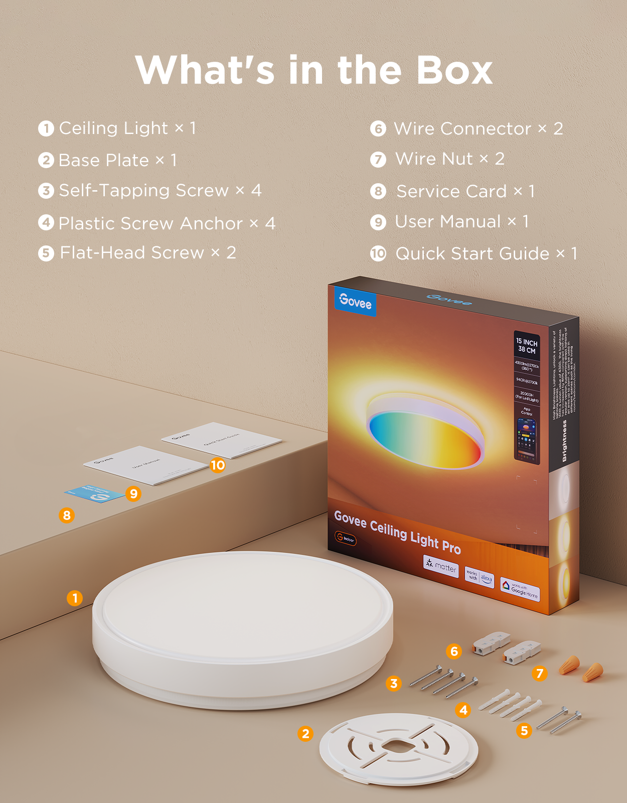 【Business Only】Govee 15-Inch RGBICWW Smart Ceiling Light Pro