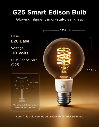 【Business Only】Govee G25 Smart Edison Light Bulb E26 500lm