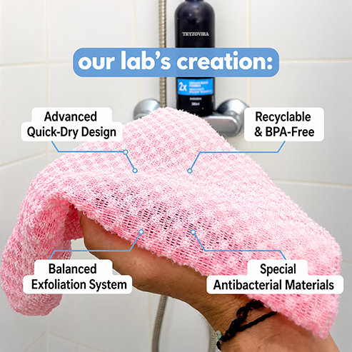 Tryzovira Exfoliating Antibacterial Shower Towel