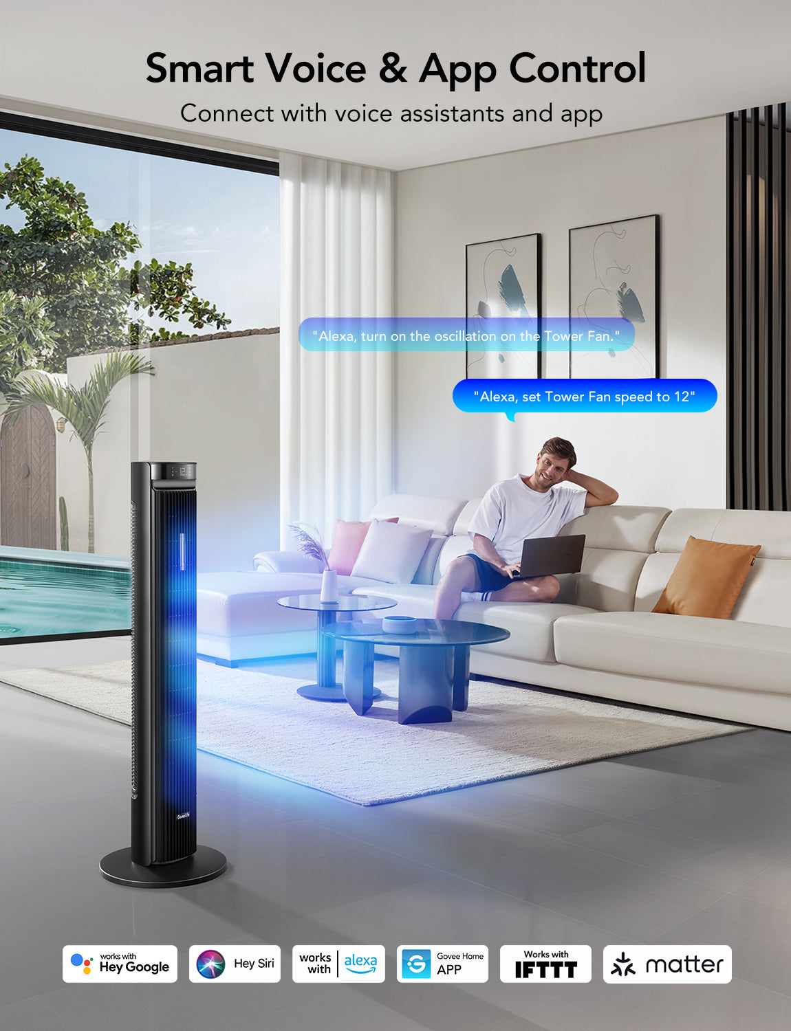 Refurbished GoveeLife 42'' Smart Tower Fan 2 Max