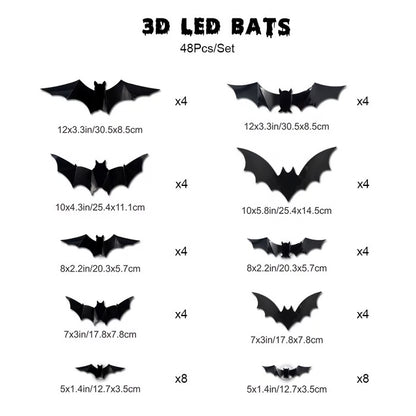 3D LED Bat Stickers — Turn Your Walls Into a Haunted Masterpiece 👻